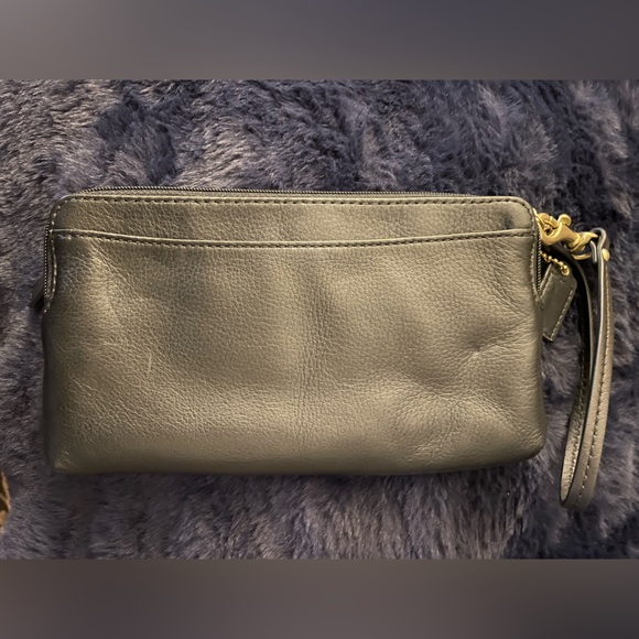 Coach black leather wristlet. - Picture 2 of 4